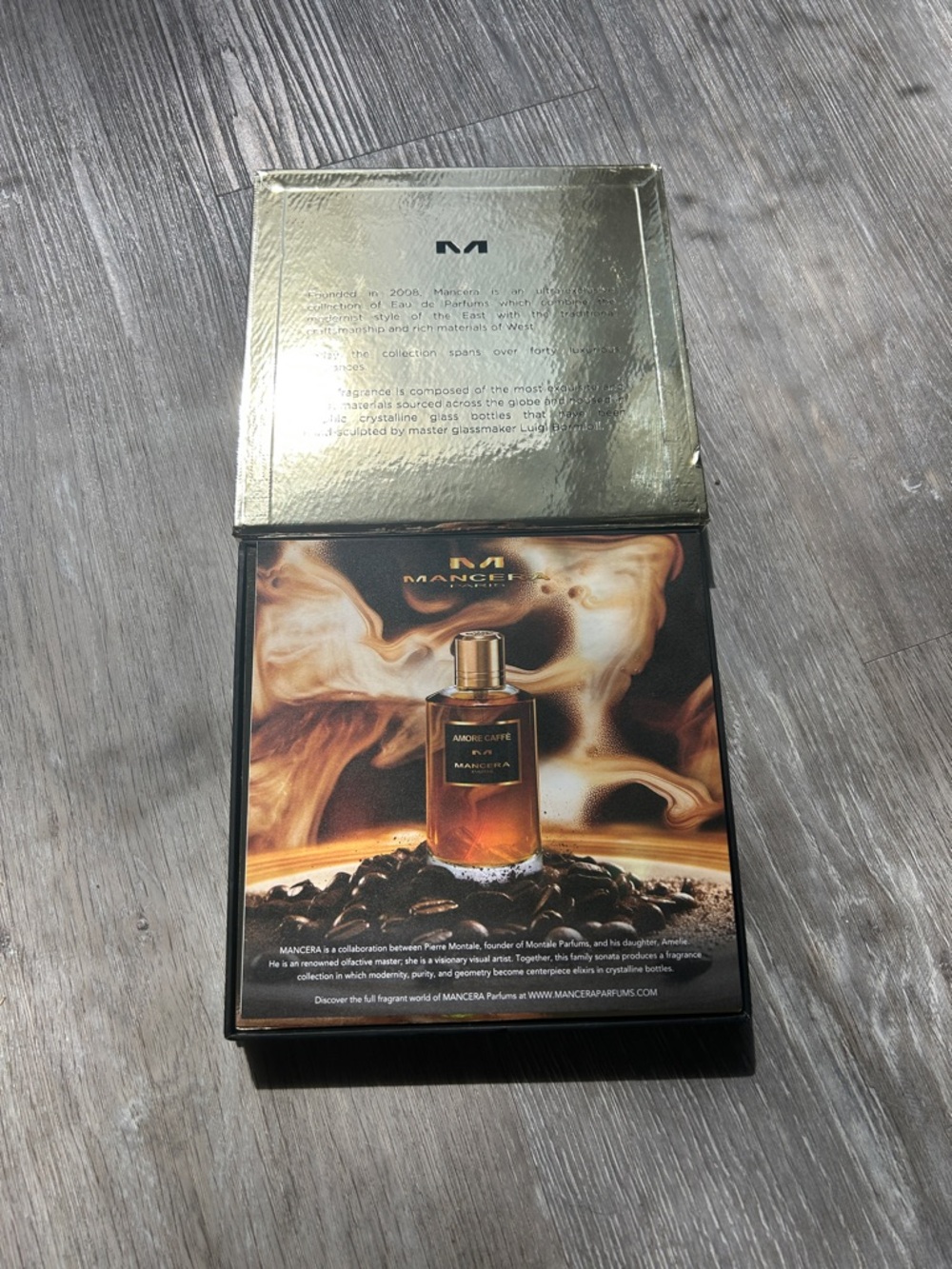 Mancera Amber Café Fragrance Sample Card - Brown/Gold